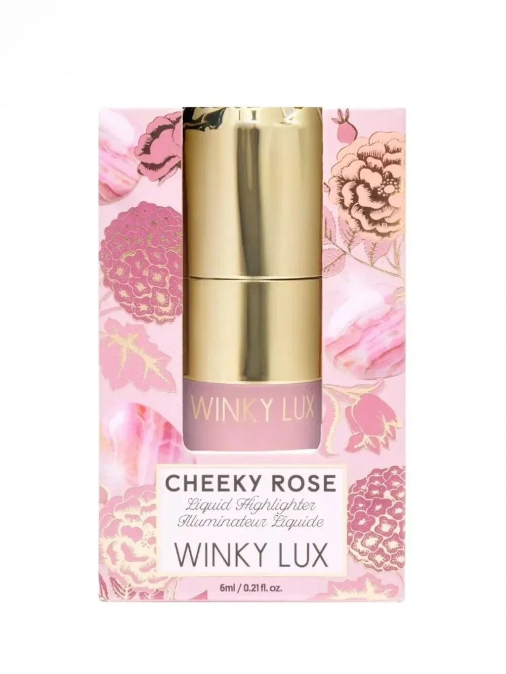 Winky Lux Cheeky Rose Liquid Highlighter Color Pink Opal golden pink shimmer